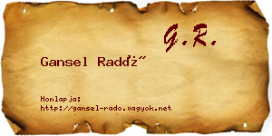 Gansel Radó névjegykártya